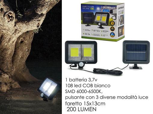 FARO SOL. 200 LUMEN 3 IN 1 CON SENSORE