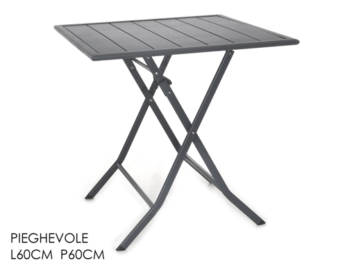 TAVOLO QUADRATO 60X60 CM PIEGHEVOLE GRIG
