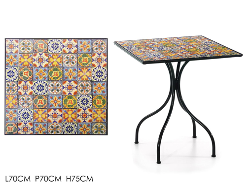 626327 ΤΡΑΠΕΖΙ ΤΕΤΡΑΓ ΜΩΣΑΙΚΟ 70X70 CM