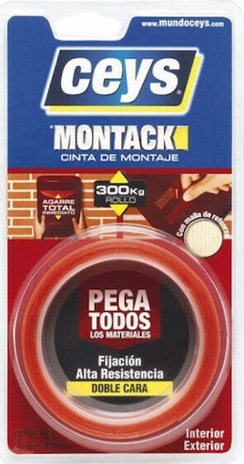 Montack Αυτοκόλλητη Ταινία Διπλής Όψης Κόκκινη 19mmx2.5m