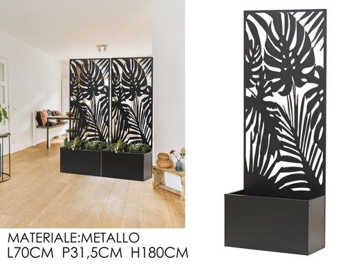 FIORIERA RETT. 70X31.5XH180CM NERO