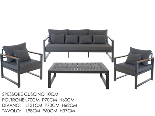 -SET TAVOLO CON DIVANETTO E 2 SEDIE