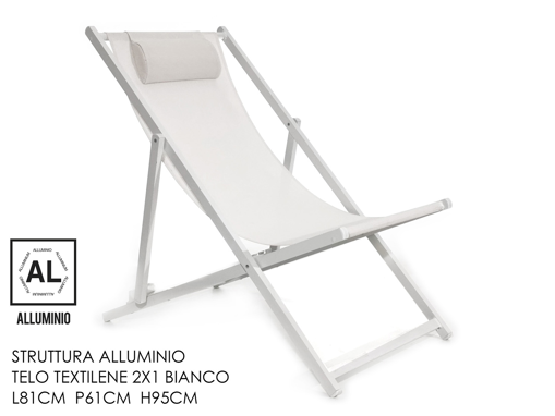 SDRAIO ALLUMINIO BIANCA CON CUSCINO