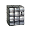 Εργαλειοθήκη πολλαπλών χρήσεων 19.2x14.8x23cm με 12 διάφανα συρτάρια μαύρη