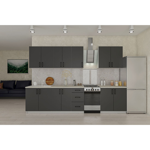 MODEST ΣΕΤ ΚΟΥΖΙΝΑΣ LIANA 260CM ΑΝΘΡΑΚΙ ( ΧΩΡΙΣ ΠΑΓΚΟ/ΜΠΑΖΑ)