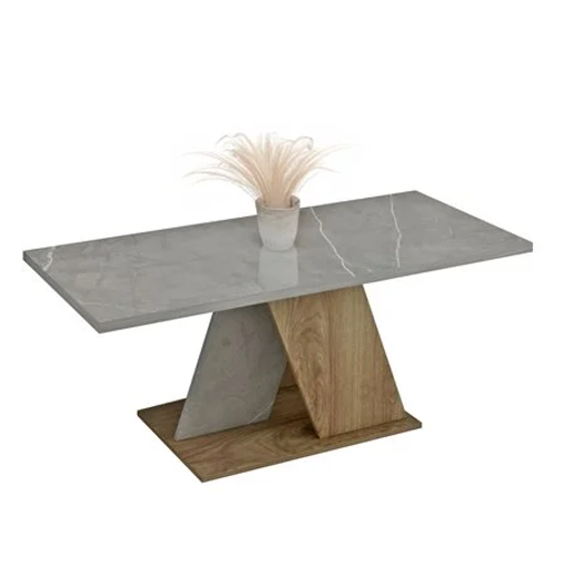 ΤΡΑΠΕΖΙ ΣΑΛΟΝΙΟΥ DILE ΗΜ9528.02  ΜΕΛΑΜΙΝΗ ΣΕ STONE TEXTURE ΓΚΡΙ-ΦΥΣΙΚΟ 110x55x47Υεκ.