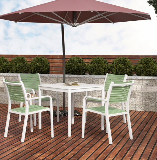 T7002-8080 TAUPE033 ΤΡΑΠΕΖΙ 80Χ80Χ75 PP+UV steel frame
