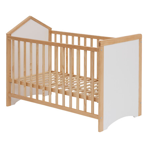 ΚΡΕΒΑTΙ BEBE ΦΥΣΙΚΟ/ΛΕΥΚΟ W. 93 x D. 66.5 x H. 124.4 (ΣΤΡΩΜΑ 60Χ120)